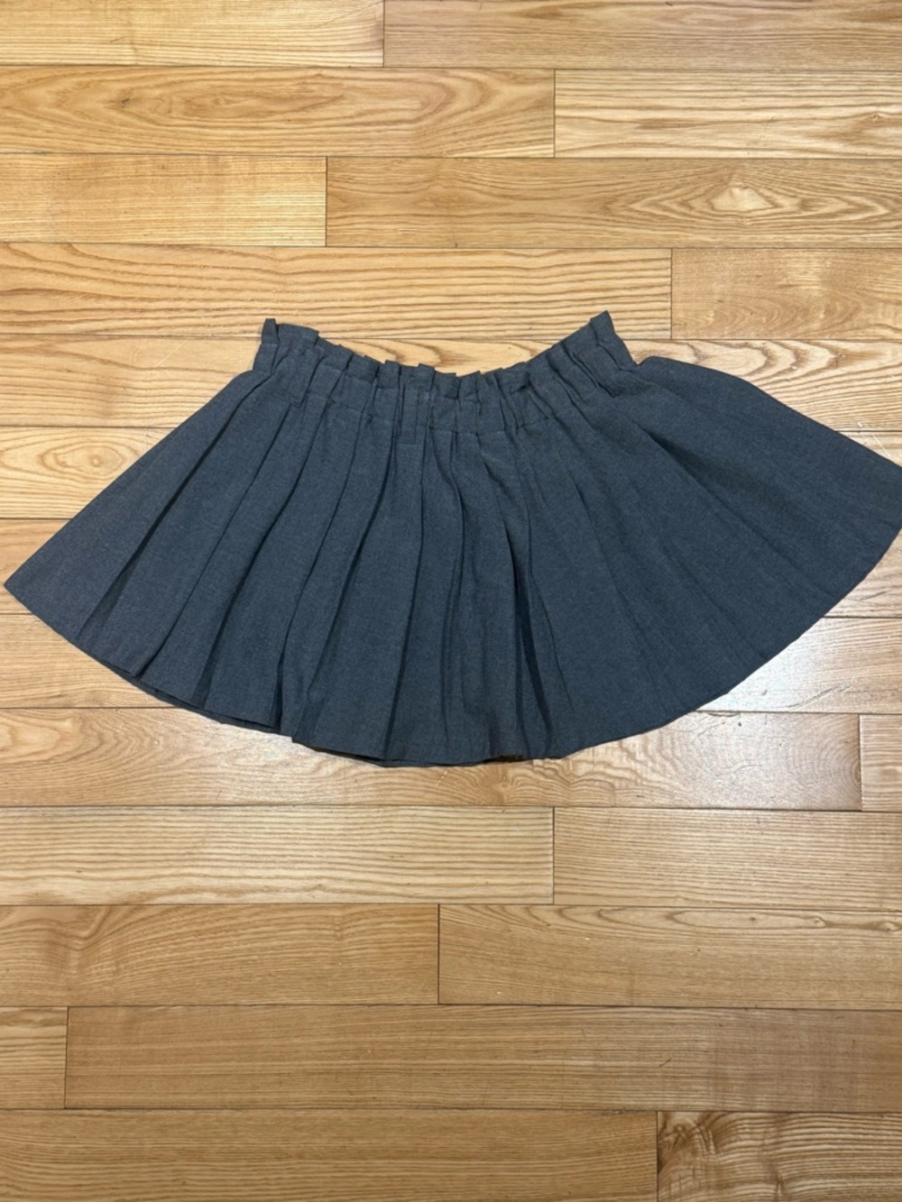 Divided Charcoal Gray Pleated Skater Skirt